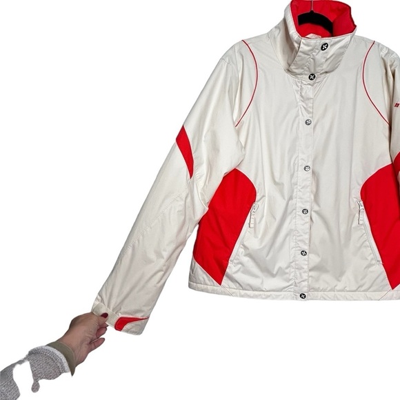 Columbia Off White/Orange Omni Shield Water Resistant Full Zip/Snap Closure XL - Picture 5 of 16